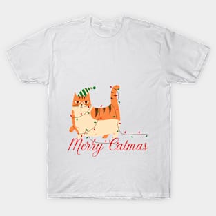 Merry Catmas Fat Orange Ginger Tabby T-Shirt